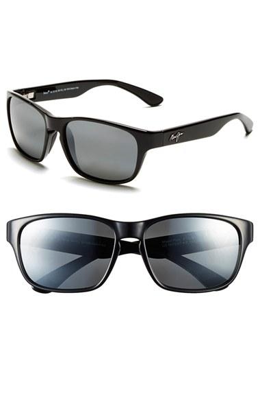 Men's Maui Jim 'mixed Plate - Polarizedplus2' 58mm Sunglasses - Gloss Black/ Grey