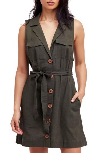 Women's Free People Hepburn Safari Shirtdress - Green