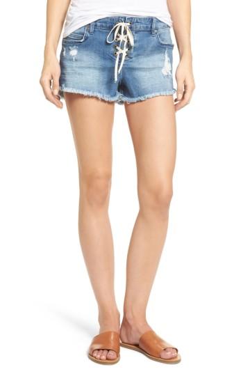Women's Billabong Lite Hearted Denim Shorts - Blue