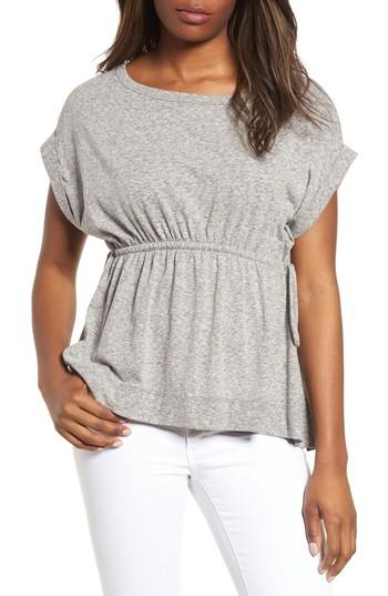 Women's Caslon Tie Waist Peplum Tee - Grey