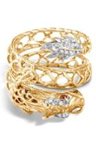 Women's John Hardy Legends Naga Dragon Coil Ring With Diamonds