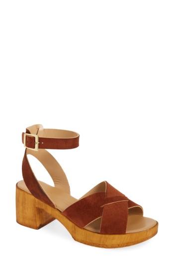Women's Topshop Dolly Block Heel Sandal .5us / 36eu - Brown