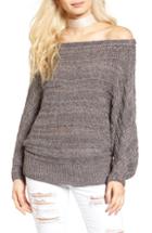 Women's Leith Off The Shoulder Sweater - Grey