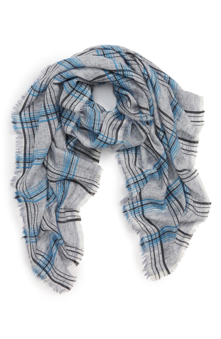 Women's Sole Society Plaid Wool Blend Scarf