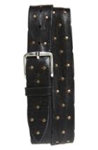 Men's Orciani Wax Studded Leather Belt 0 Eu - Nero