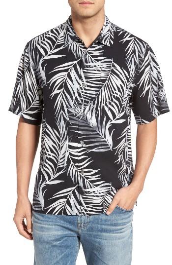 Men's Tommy Bahama Beyond Frond Silk Camp Shirt - Black