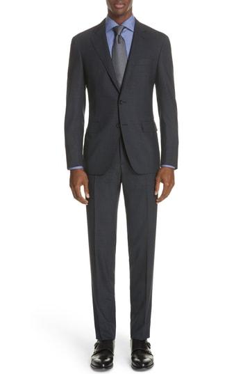 Men's Canali Classic Fit Stretch Check Wool Suit