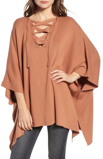 Women's Bishop + Young Harper Lace Up Poncho Sweater