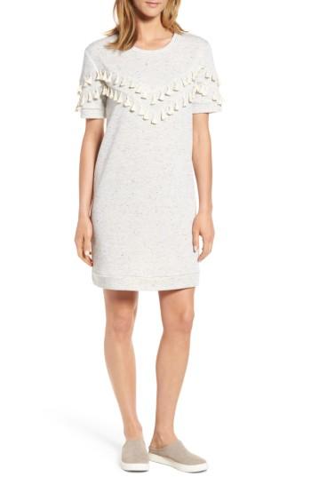 Women's Caslon Tassel Trim Fleece Knit Dress