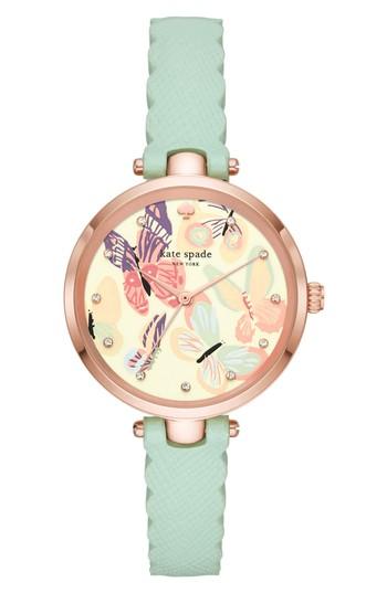 Women's Kate Spade New York Holland Butterfly Leather Strap Watch, 34mm