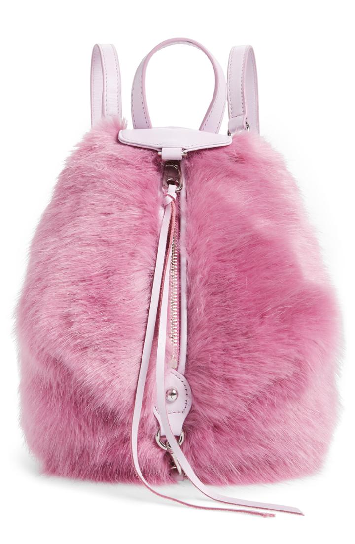 Rebecca Minkoff Mini Julian Faux Fur Backpack - Purple