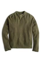 Women's J.crew Point Sur Button Back Waffle Sweater - Green