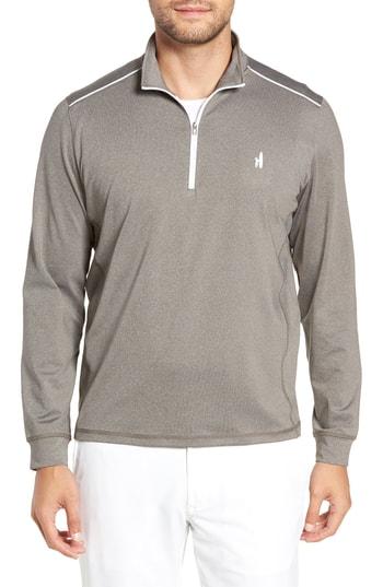 Men's Johnnie-o Lammie Regular Fit Quarter Zip Prep-formance Pullover - Grey