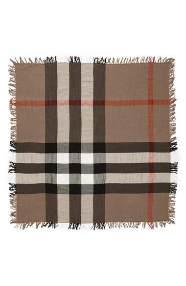 Women's Burberry Check Merino Wool Scarf, Size - Red