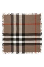 Women's Burberry Check Merino Wool Scarf, Size - Red