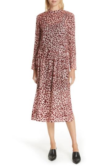 Women's Rag & Bone Gia Devore Leopard Spot Dress, Size - Pink