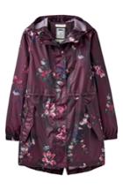 Women's Joules Right As Rain Packable Print Hooded Raincoat - Purple