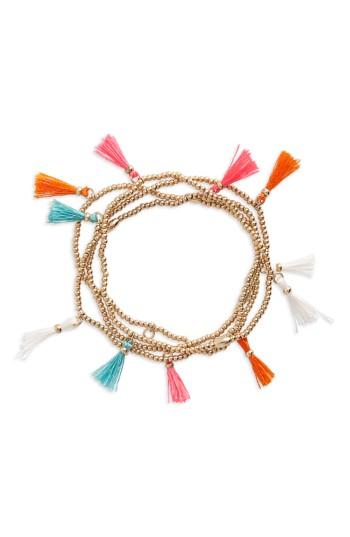 Women's Topshop Folk Tassel Bracelets (set Of 4)