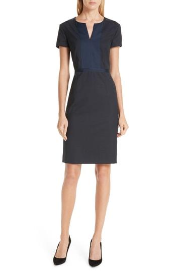 Women's Boss Stretch Wool Sheath Dress