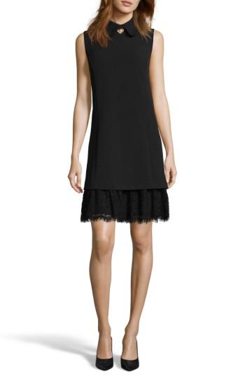 Women's Eci Embellished Crepe Shift Dress - Black