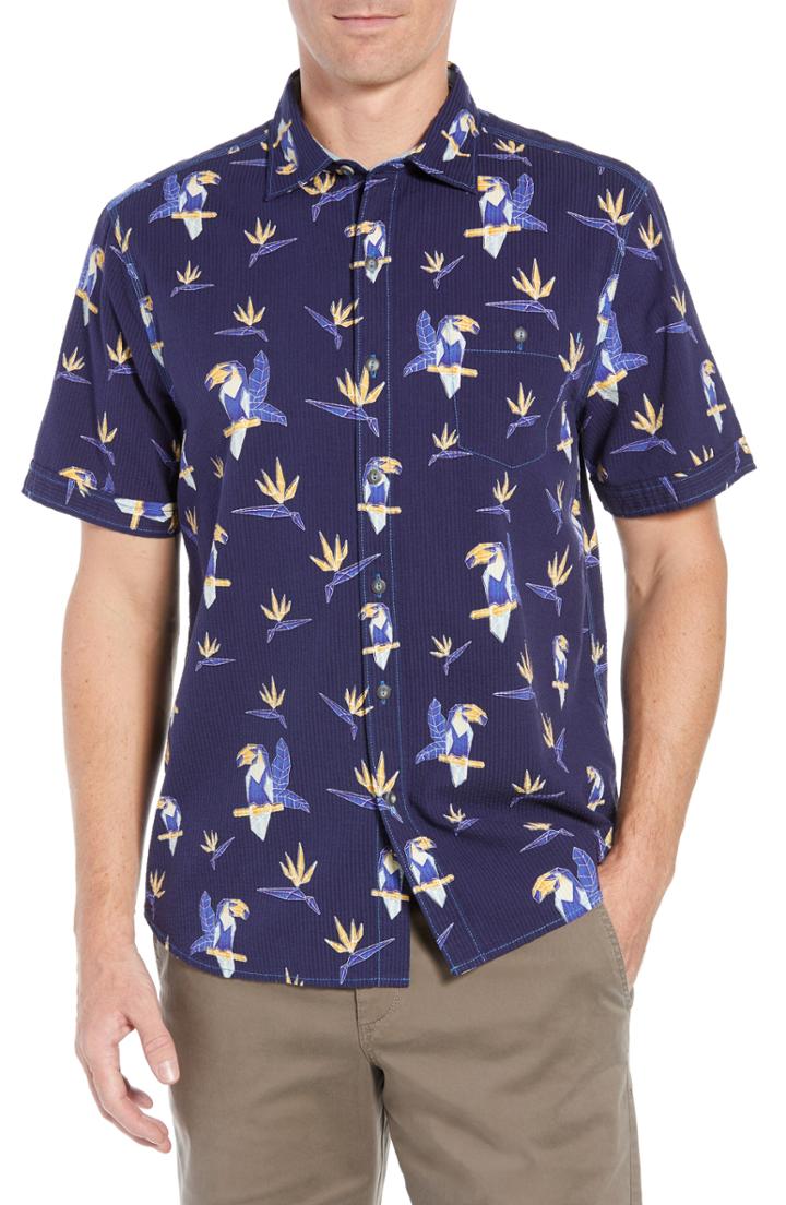 Men's Tommy Bahama Toucan Do Short Sleeve Sport Shirt - Blue