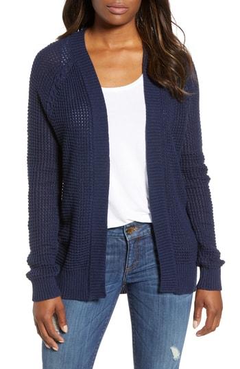 Women's Caslon Braided Shoulder Cardigan - Blue