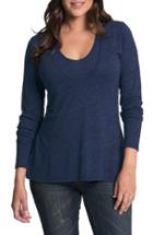 Women's Bun Maternity 'softie' Maternity/nursing Swing Tee - Blue