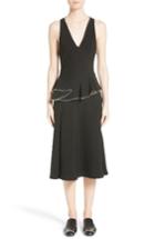 Women's Alexander Wang Chain Trim Silk Ruffle Dress - Black