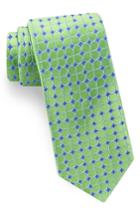 Men's Ted Baker London Geometric Flower Silk Tie, Size - Green