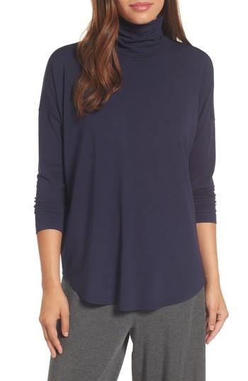 Petite Women's Eileen Fisher Turtleneck Tunic P - Black