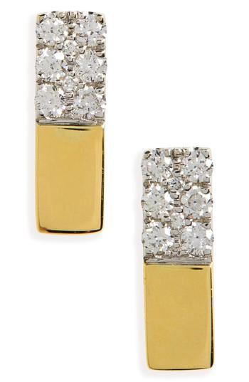 Women's Bony Levy Kiera Diamond & 18k Gold Bar Stud Earrings