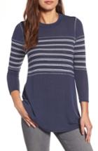 Women's Caslon Stripe Panel Sweater - Blue