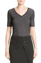 Women's Armani Collezioni Check Jacquard Sweater - Black