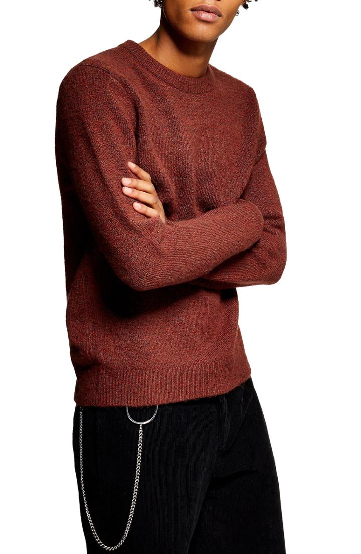Men's Topman Harlow Classic Fit Sweater - Brown