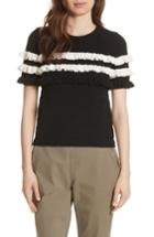 Women's Kate Spade New York Ruffled Cotton & Cashmere Sweater - Black