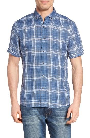 Men's Singer + Sargent Plaid Sport Shirt - Blue