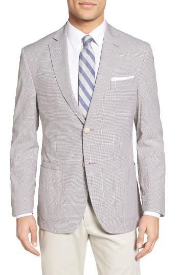 Men's Jkt New York Trim Fit Windowpane Stretch Cotton Sport Coat