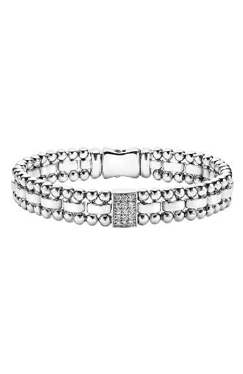 Women's Lagos Caviar Spark Diamond Rectangle Link Bracelet