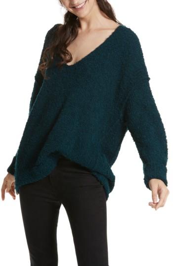 Women's Free People Lofty V-neck Sweater - Blue