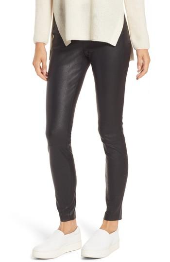 Women's Nordstrom Signature Lizard Leather Stretch Leggings