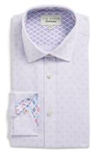 Men's Ted Baker London Racking Trim Fit Dot Dress Shirt 32/33 - Purple