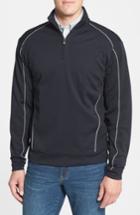Men's Cutter & Buck 'drytec Edge' Half Zip Mesh Pullover, Size - Black