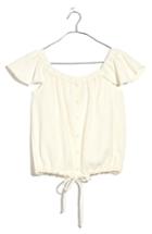 Women's Madewell Texture & Thread Off The Shoulder Top, Size - White