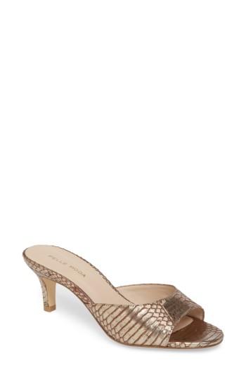 Women's Pelle Moda Bex Kitten Heel Slide M - Metallic
