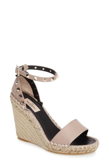 Women's Valentino Garavani 'rockstud' Espadrille Wedge