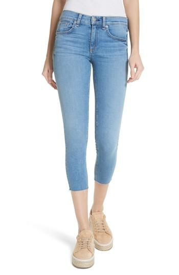 Women's Rag & Bone/jean Raw Hem Capri Skinny Jeans - Blue