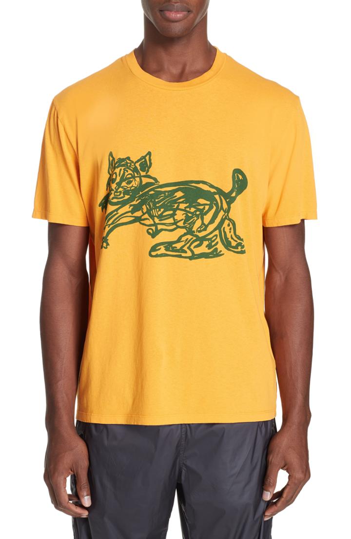 Men's Our Legacy Cat Graphic Box T-shirt Eu - Orange