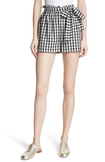 Women's Joie Cleantha Gingham Cotton Shorts, Size - Black