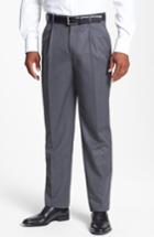 Men's Jb Britches Pleated Super 100s Worsted Wool Trousers L - Grey