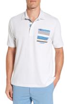 Men's Travis Matthew Troy Stripe Pocket Polo - Grey